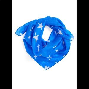 LULLA BY BINDYA  BLUE STAR PRINTED SILK SCARF